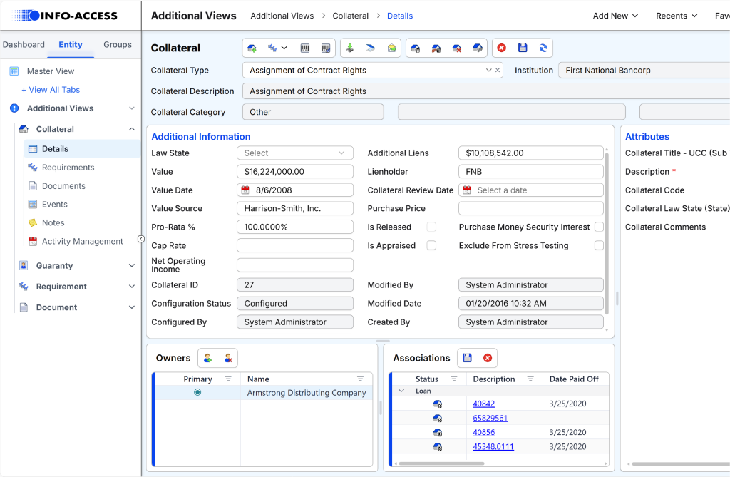 IA Web Requirements Screen